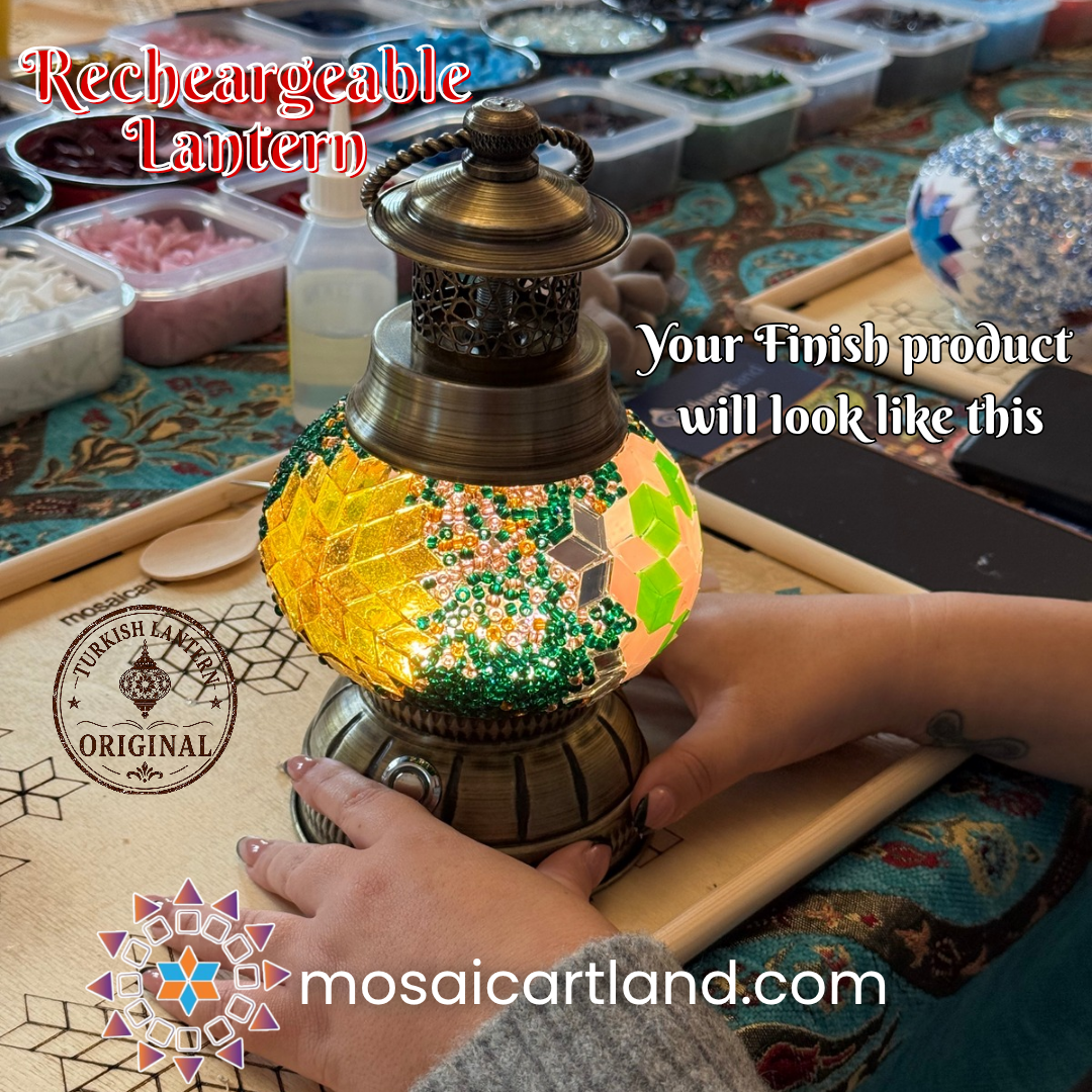 Recheargeable Lantern Kit & Diy Mosaic Lamp Home Kit